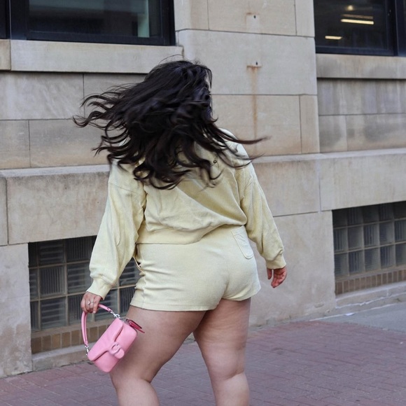 Aerie Yellow Crew Neck Ribbed Lounge Set - Picture 2 of 5